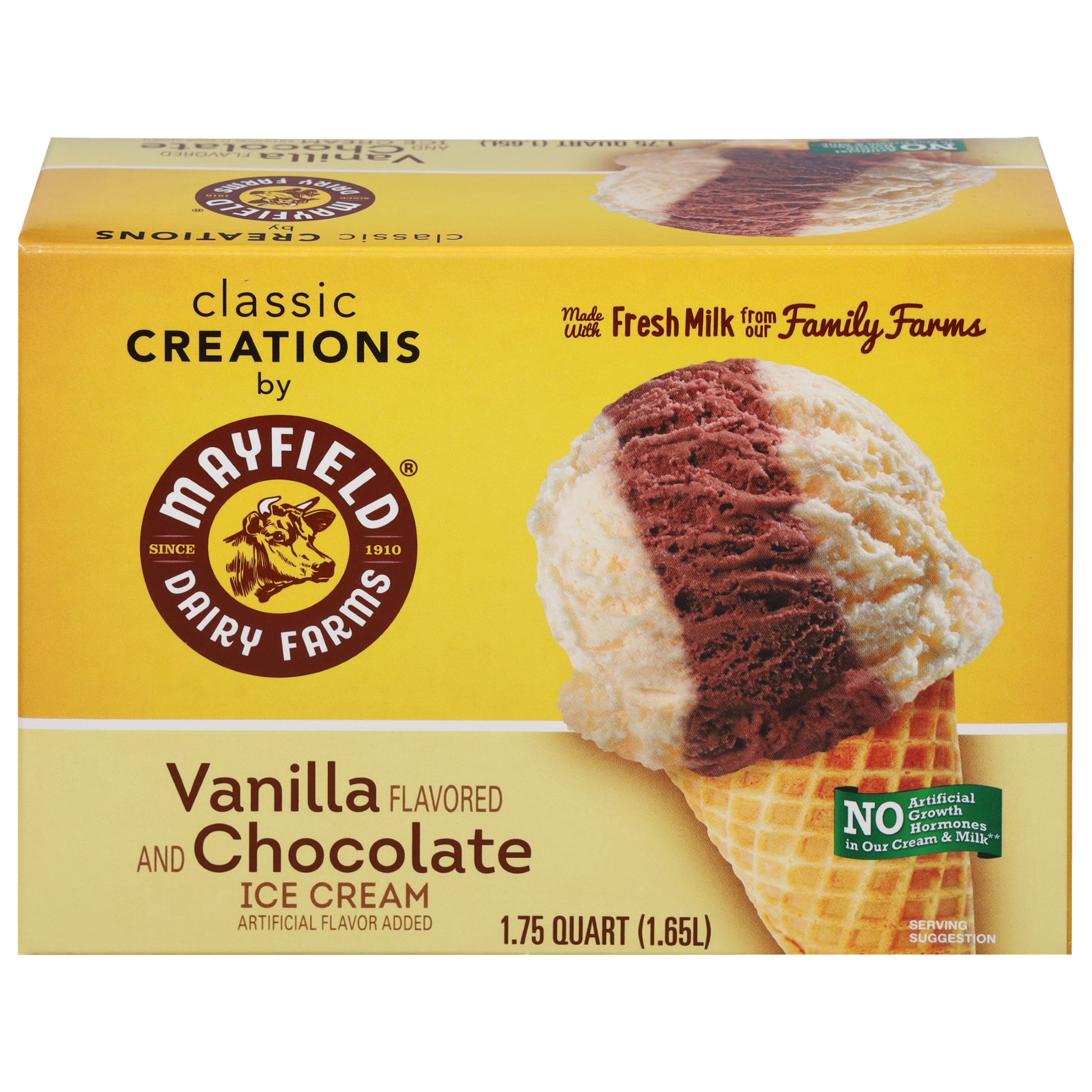 Vanilla Chocolate Ice Cream 1.75 Quart - Mayfield Dairy Farms®, image size:2200x2200