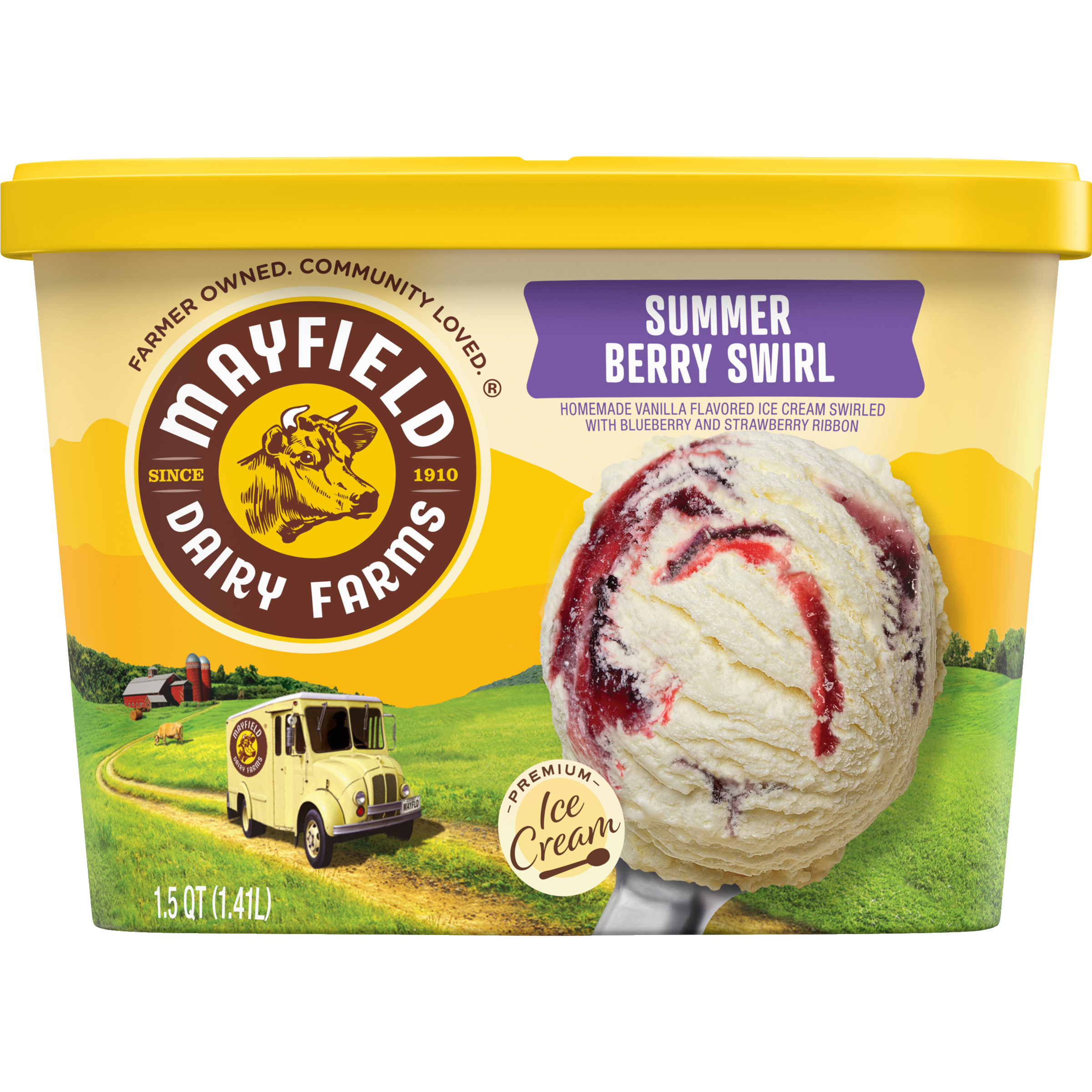 Summer Berry Swirl Ice Cream 1.5 Quart - Mayfield Dairy Farms®