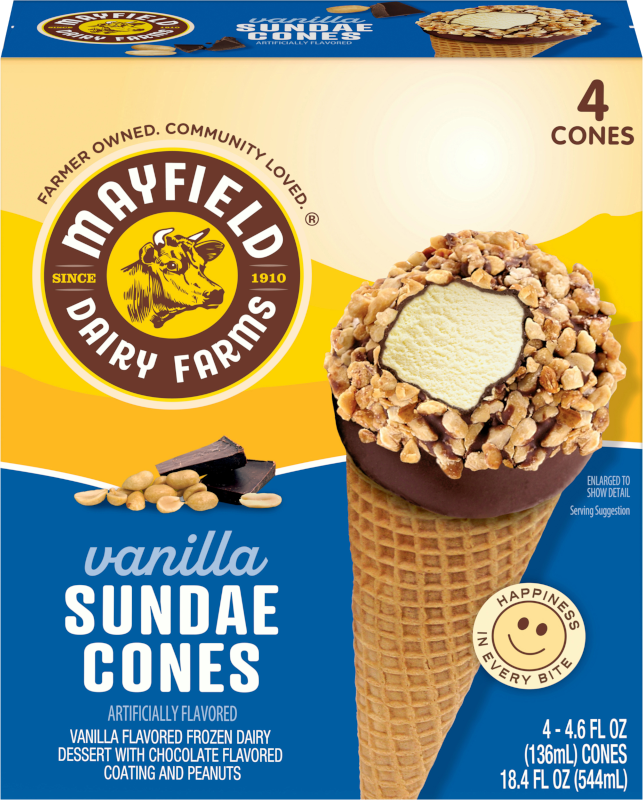 Vanilla Sundae Cone 4 Pk
