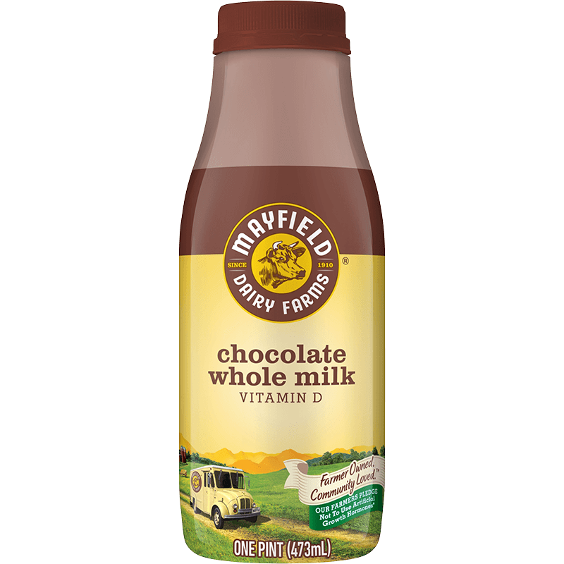 Whole Chocolate Milk Plastic Pint Mayfield Dairy Farms®