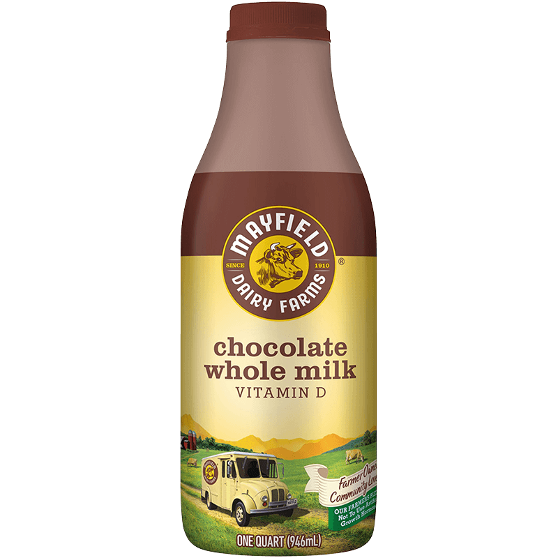 Whole Chocolate Milk Plastic Quart Mayfield Dairy Farms®