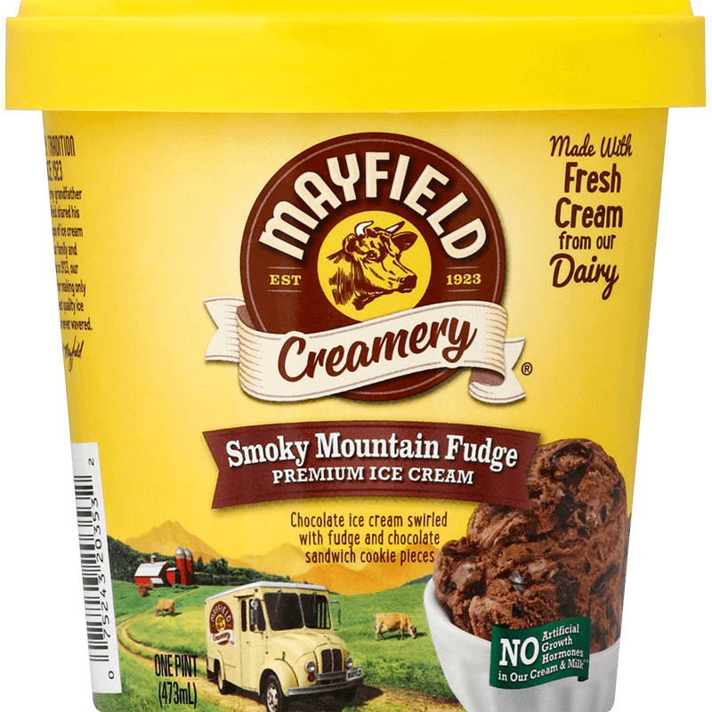 Smoky Mountain Fudge Ice Cream Pint Mayfield Dairy Farms®