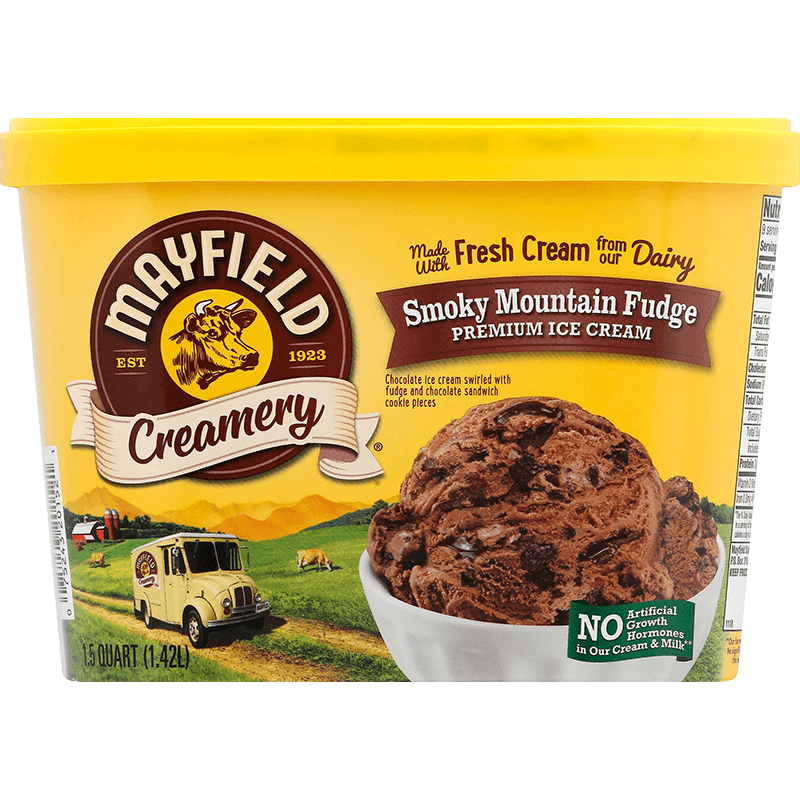 Smoky Mountain Fudge Ice Cream 1.5 Quart Mayfield Dairy Farms®