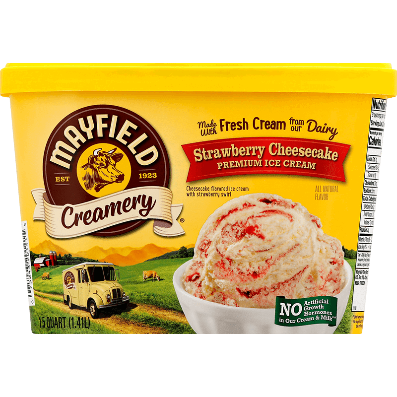 Strawberry Cheesecake Ice Cream 1.5 Quart Mayfield Dairy Farms®