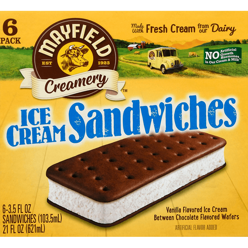 Ice Cream Sandwiches 6 Pk - Mayfield Dairy Farms®