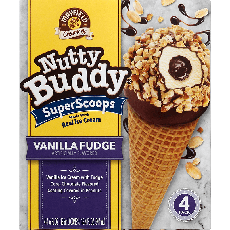 Nutty Buddy Vanilla Fudge 4 Pk Mayfield Dairy Farms®