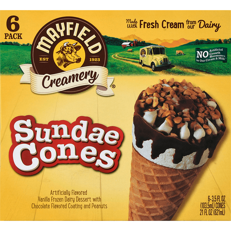 Vanilla Sundae Cones 6 Pk