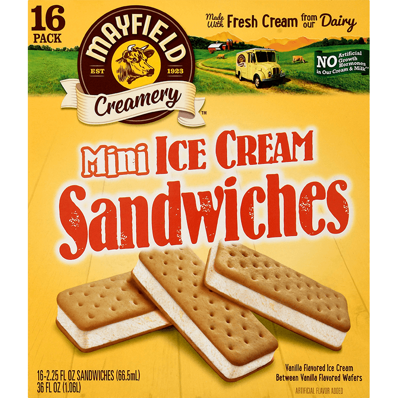 Mini Vanilla Ice Cream Sandwiches 16 Pk