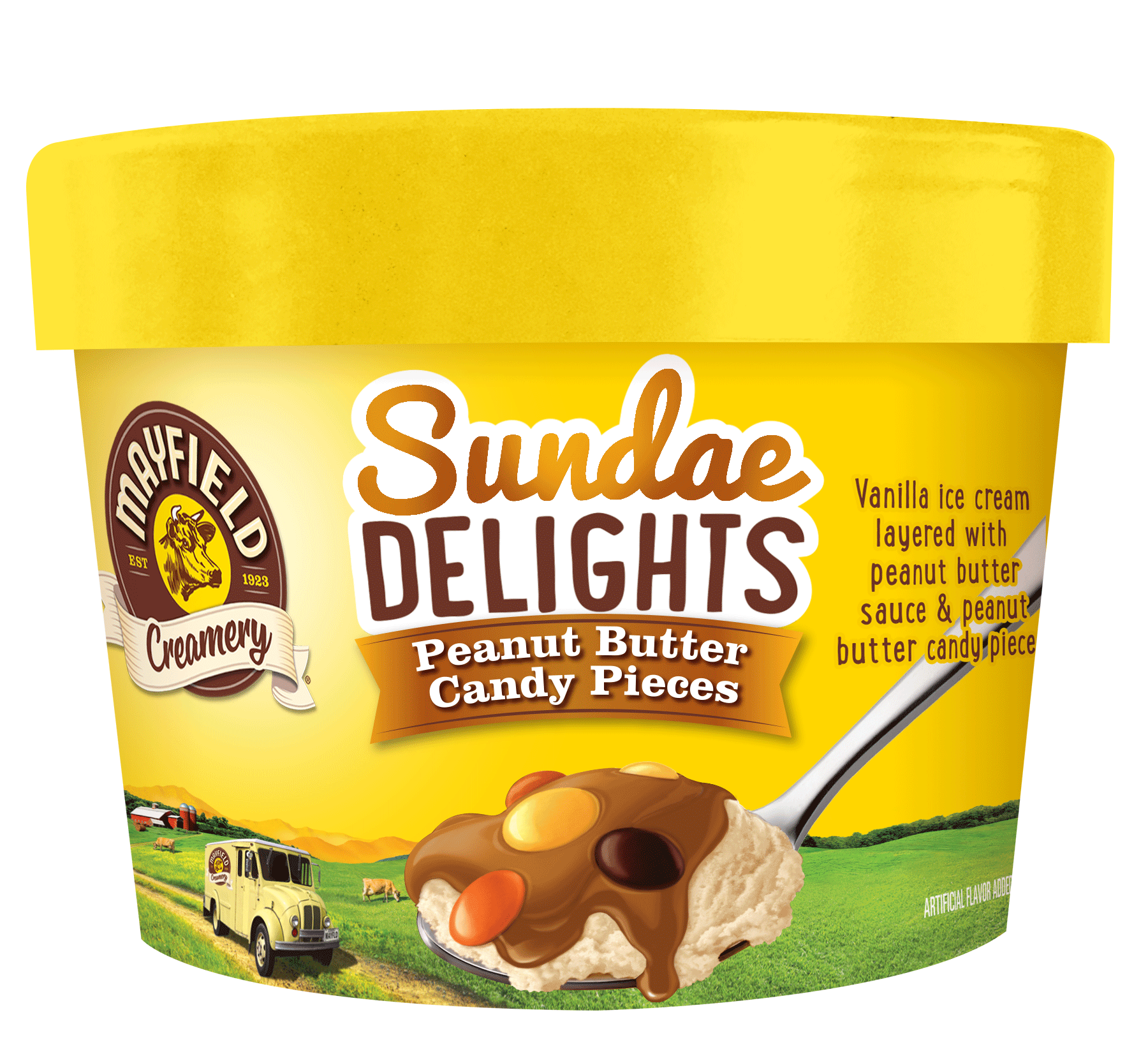 Sundae Delights Peanut Butter Candy Pieces Ice Cream 6 oz. Mayfield