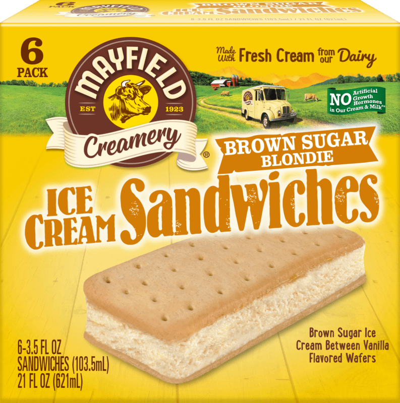 Brown Sugar Blondie Ice Cream Sandwiches 6 Pk